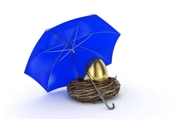 image of nest egg under umbrella