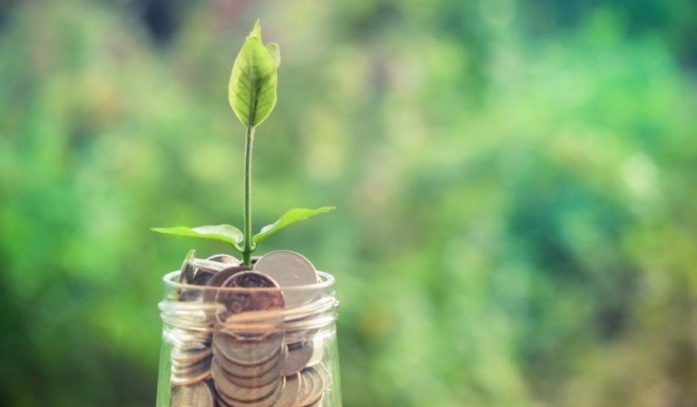 Image of a jar of coins growing wealth